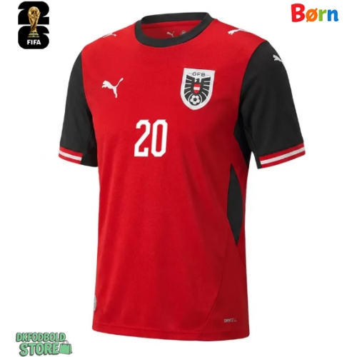 Østrig Konrad Laimer #20 Replika Babytøj Hjemmebanesæt Børn VM 2026 Kortærmet (+ Korte bukser)